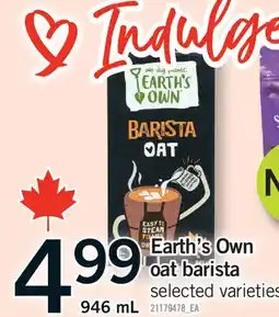 Fortinos EARTH'S OWN OAT BARISTA OAT offer