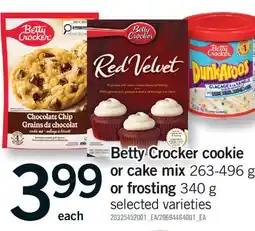 Fortinos BETTY CROCKER COOKIE OR CAKE MIX, 263-496 OR FROSTING offer
