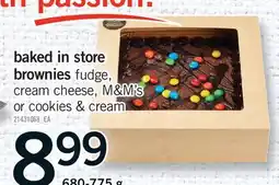 Fortinos BAKED IN STORE BROWNIES offer