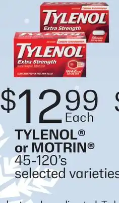 Fortinos TYLENOL OR MOTRIN , 45-120'S offer