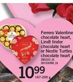 Fortinos FERRERO VALENTINE CHOCOLATE HEART, LINDT LINDOR CHOCOLATE HEART OR NESTLE TURTLES CHOCOLATE HEART offer