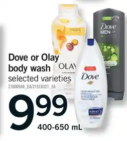 Fortinos DOVE OR OLAY BODY WASH offer