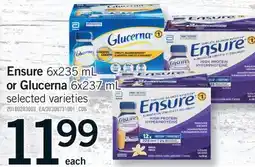 Fortinos ENSURE, 6X235 ML OR GLUCERNA, 6X237 ML offer