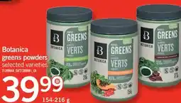 Fortinos BOTANICA GREENS POWDERS offer