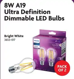 Home Hardware Bright White 8W A19 Ultra Definition Dimmable LED Bulbs offer
