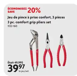 Home Hardware 3 pc. comfort grip pliers offer