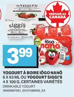 L'Intermarché YOGOURT À BOIRE NANÖ | DRINKABLE YOGURT, 6 X 93 ML OU YOGOURT 4 X 100 G offer