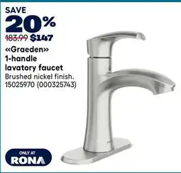 RONA Graeden 1-handle lavatory faucet offer
