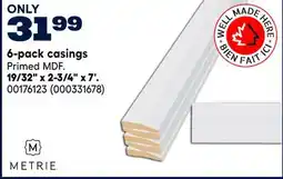 RONA Metrie 6-pack casings Primed MDF. 19/32 x 2-3/4 x 7' offer