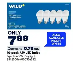 RONA VALU+ 10-pack A19 LED bulbs offer