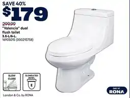RONA Landon & Co. Valencia dual flush toilet 3.8-L/6-L offer
