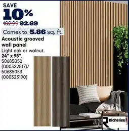 RONA Richelieu Acoustic grooved wall panel offer