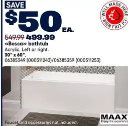 RONA MAAX Bosca bathtub 30 x 60 offer