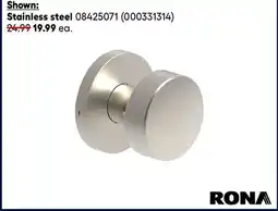 RONA RONA Gemma door knobs offer