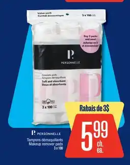 Jean Coutu P.PERSONNELLE Makeup remover pads offer