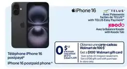 Walmart iPhone 16 postpaid phone offer