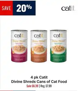 Ren’s Pets Depot 4 pk Catit Divine Shreds Cans of Cat Food offer