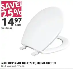 Co-op Mayfair plastic toilet seat, round, top-tite offer
