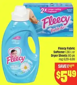 FreshCo Fleecy Fabric Softener or Dryer Sheets offer
