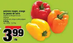 Super C POIVRONS ROUGES, ORANGE OU JAUNES DE SERRE offer