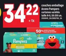 Maxi couches emballage écono Pampers offer