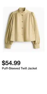 H&M Puff-Sleeved Twill Jacket offer