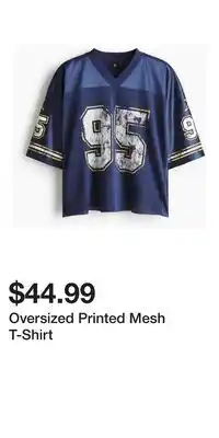 H&M Oversized Printed Mesh T-Shirt offer