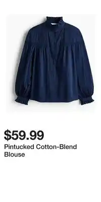 H&M Pintucked Cotton-Blend Blouse offer