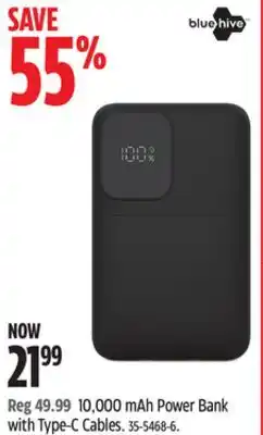 Canadian Tire 10,000 mAh Power Bank with Type-C Cables offer
