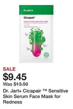 Sephora Dr. Jart+ Cicapair Sensitive Skin Serum Face Mask for Redness offer