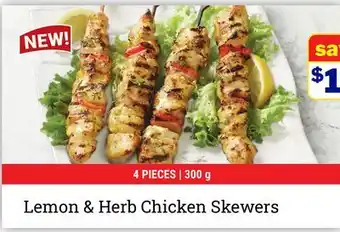 M & M Food Market Lemon & Herb Chicken Skewers offer