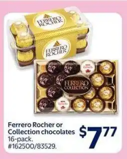 Walmart Ferrero Rocher or Collection Chocolates offer