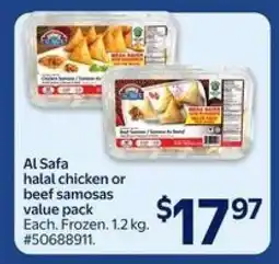 Walmart Al Safa halal chicken or beef samosas value pack offer