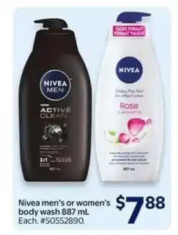 Walmart Nivea Men's or Women's Body Wash offer