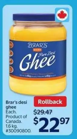 Walmart Brar's Desi Ghee offer