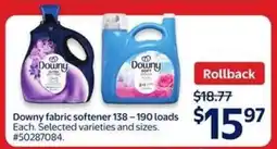 Walmart Downy Fabric Softener offer
