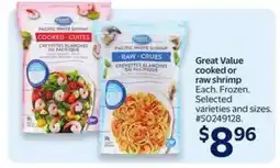 Walmart Great Value cooked or raw shrimp offer