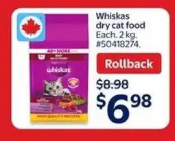 Walmart WHISKAS DRY CAT FOOD offer