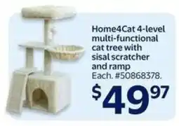 Walmart Home4Cat 4-level multi-functional cat tree offer