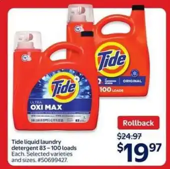 Walmart Tide Liquid Laundry Detergent offer