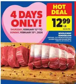Real Canadian Superstore Whole Beef Tenderloin offer