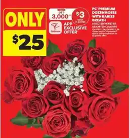 Real Canadian Superstore PC Premium Dozen Roses with Babies Breath offer