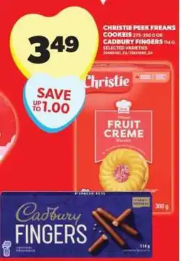 Real Canadian Superstore Christie Peek Freans Cookies or Cadbury Fingers offer