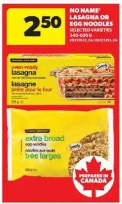 Real Canadian Superstore NO NAME LASAGNA OR EGG NOODLES offer