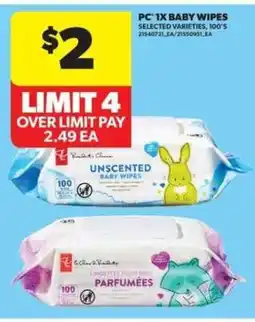 Real Canadian Superstore PC 1X Baby Wipes offer