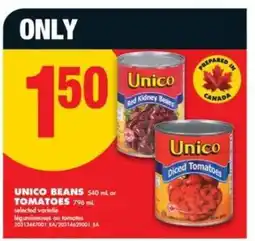 No Frills UNICO BEANS or TOMATOES offer