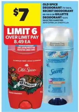 Real Canadian Superstore Old Spice, Secret, or Gillette Deodorant offer