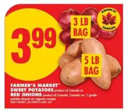 No Frills FARMER'S MARKET SWEET POTATOES or RED ONIONS offer