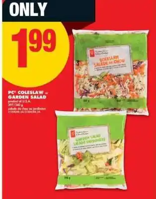 No Frills PC COLESLAW or GARDEN SALAD offer