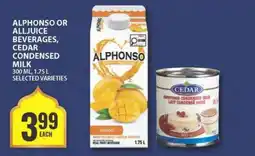 Food Basics Alphonso or Alljuice Beverages, Cedar Condensed Milk offer